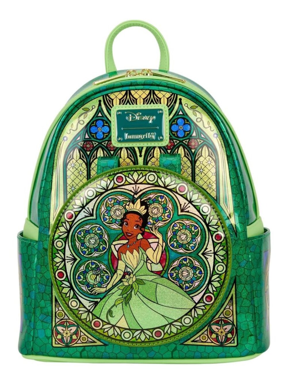 Loungefly Disney Princess Stained Glass Collection Tiana Mini Backpack NWT
